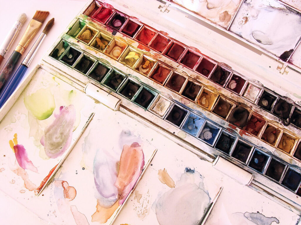 About Us watercolor palette